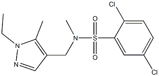 2,5-dichloro-N-[(1-ethyl-5-methyl-1H-pyrazol-4-yl)methyl]-N-methylbenzenesulfonamide 结构式