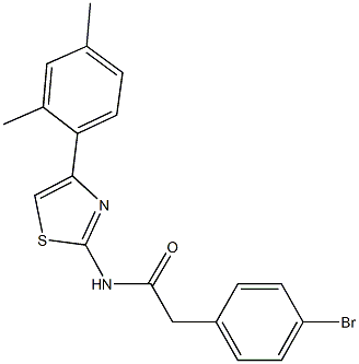 2-(4-bromophenyl)-N-[4-(2,4-dimethylphenyl)-1,3-thiazol-2-yl]acetamide,514818-46-3,结构式