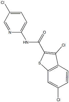 3,6-dichloro-N-(5-chloro-2-pyridinyl)-1-benzothiophene-2-carboxamide Struktur