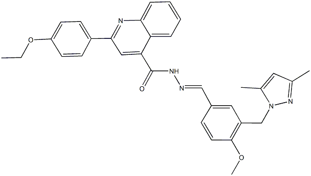 N'-{3-[(3,5-dimethyl-1H-pyrazol-1-yl)methyl]-4-methoxybenzylidene}-2-(4-ethoxyphenyl)-4-quinolinecarbohydrazide Struktur