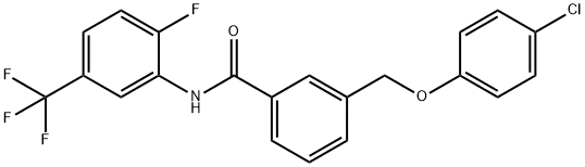 3-[(4-chlorophenoxy)methyl]-N-[2-fluoro-5-(trifluoromethyl)phenyl]benzamide 化学構造式