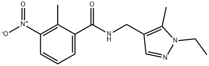 N-[(1-ethyl-5-methyl-1H-pyrazol-4-yl)methyl]-3-nitro-2-methylbenzamide Structure