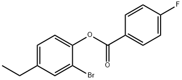 2-bromo-4-ethylphenyl 4-fluorobenzoate 结构式