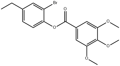 2-bromo-4-ethylphenyl 3,4,5-trimethoxybenzoate 结构式