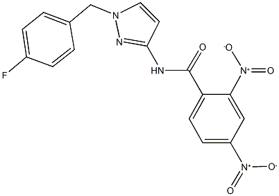 N-[1-(4-fluorobenzyl)-1H-pyrazol-3-yl]-2,4-dinitrobenzamide,514836-50-1,结构式