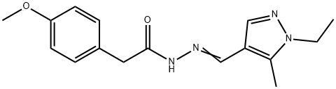 N'-[(1-ethyl-5-methyl-1H-pyrazol-4-yl)methylene]-2-(4-methoxyphenyl)acetohydrazide Structure