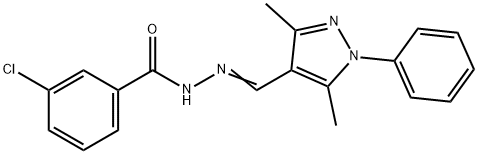 3-chloro-N'-[(3,5-dimethyl-1-phenyl-1H-pyrazol-4-yl)methylene]benzohydrazide,514837-30-0,结构式