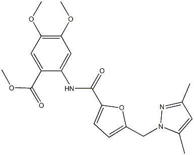 514837-33-3 methyl 2-({5-[(3,5-dimethyl-1H-pyrazol-1-yl)methyl]-2-furoyl}amino)-4,5-dimethoxybenzoate