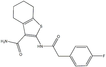 2-{[(4-fluorophenyl)acetyl]amino}-4,5,6,7-tetrahydro-1-benzothiophene-3-carboxamide Struktur