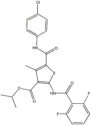 isopropyl 5-[(4-chloroanilino)carbonyl]-2-[(2,6-difluorobenzoyl)amino]-4-methyl-3-thiophenecarboxylate,514837-58-2,结构式