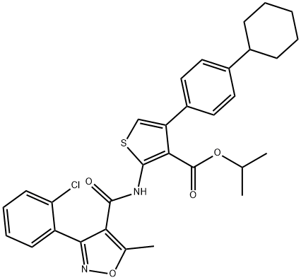 514837-75-3 isopropyl 2-({[3-(2-chlorophenyl)-5-methylisoxazol-4-yl]carbonyl}amino)-4-(4-cyclohexylphenyl)thiophene-3-carboxylate