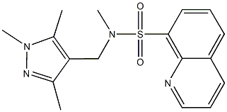 N-methyl-N-[(1,3,5-trimethyl-1H-pyrazol-4-yl)methyl]-8-quinolinesulfonamide,514838-28-9,结构式