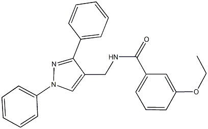 N-[(1,3-diphenyl-1H-pyrazol-4-yl)methyl]-3-ethoxybenzamide 结构式