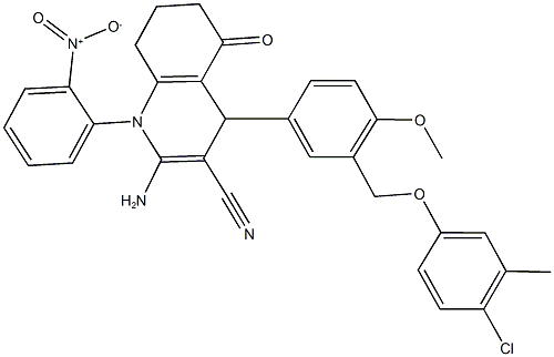 514839-53-3 2-amino-4-{3-[(4-chloro-3-methylphenoxy)methyl]-4-methoxyphenyl}-1-{2-nitrophenyl}-5-oxo-1,4,5,6,7,8-hexahydro-3-quinolinecarbonitrile