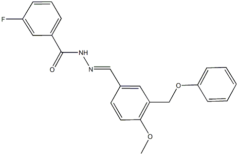 3-fluoro-N'-[4-methoxy-3-(phenoxymethyl)benzylidene]benzohydrazide 结构式