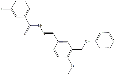 3-fluoro-N'-[4-methoxy-3-(phenoxymethyl)benzylidene]benzohydrazide Structure