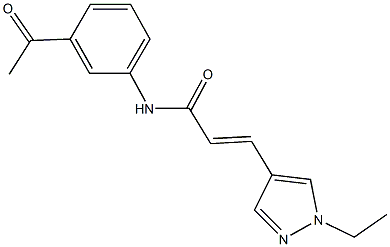 N-(3-acetylphenyl)-3-(1-ethyl-1H-pyrazol-4-yl)acrylamide 结构式