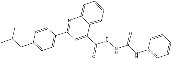 2-{[2-(4-isobutylphenyl)-4-quinolinyl]carbonyl}-N-phenylhydrazinecarboxamide 化学構造式