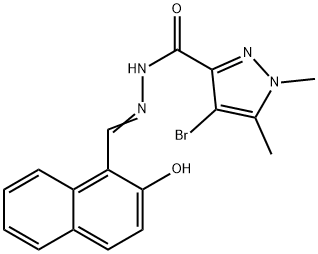 4-bromo-N'-[(2-hydroxy-1-naphthyl)methylene]-1,5-dimethyl-1H-pyrazole-3-carbohydrazide Structure