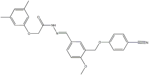 N'-{3-[(4-cyanophenoxy)methyl]-4-methoxybenzylidene}-2-(3,5-dimethylphenoxy)acetohydrazide Structure
