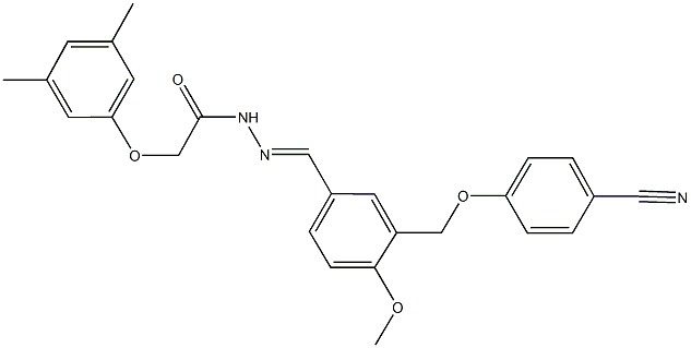 N'-{3-[(4-cyanophenoxy)methyl]-4-methoxybenzylidene}-2-(3,5-dimethylphenoxy)acetohydrazide Struktur