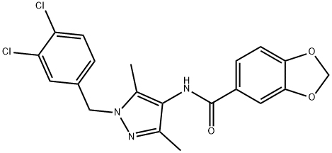 N-[1-(3,4-dichlorobenzyl)-3,5-dimethyl-1H-pyrazol-4-yl]-1,3-benzodioxole-5-carboxamide Structure