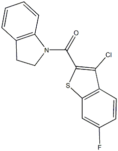 1-[(3-chloro-6-fluoro-1-benzothien-2-yl)carbonyl]indoline,514842-86-5,结构式