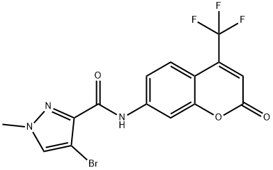 4-bromo-1-methyl-N-[2-oxo-4-(trifluoromethyl)-2H-chromen-7-yl]-1H-pyrazole-3-carboxamide,514843-29-9,结构式