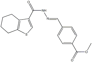 methyl 4-[2-(4,5,6,7-tetrahydro-1-benzothien-3-ylcarbonyl)carbohydrazonoyl]benzoate Structure