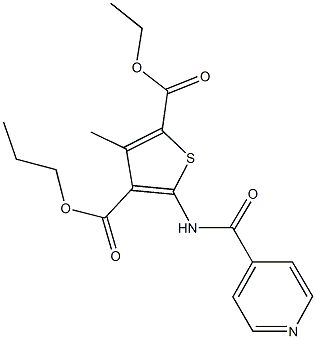 2-ethyl 4-propyl 5-(isonicotinoylamino)-3-methyl-2,4-thiophenedicarboxylate Structure