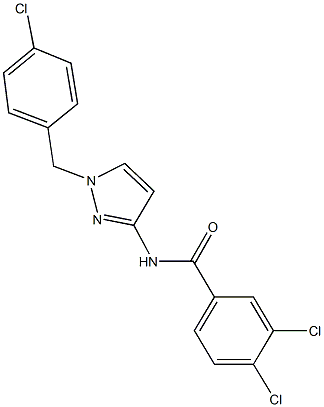 3,4-dichloro-N-[1-(4-chlorobenzyl)-1H-pyrazol-3-yl]benzamide Struktur