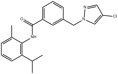 3-[(4-chloro-1H-pyrazol-1-yl)methyl]-N-(2-isopropyl-6-methylphenyl)benzamide,514854-66-1,结构式