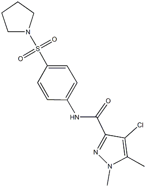 4-chloro-1,5-dimethyl-N-[4-(1-pyrrolidinylsulfonyl)phenyl]-1H-pyrazole-3-carboxamide,514854-90-1,结构式