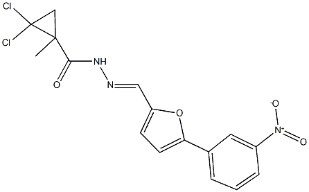 2,2-dichloro-N'-[(5-{3-nitrophenyl}-2-furyl)methylene]-1-methylcyclopropanecarbohydrazide Structure