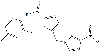 N-(2,4-dimethylphenyl)-5-({3-nitro-1H-pyrazol-1-yl}methyl)-2-furamide Struktur