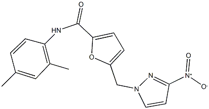 N-(2,4-dimethylphenyl)-5-({3-nitro-1H-pyrazol-1-yl}methyl)-2-furamide Structure