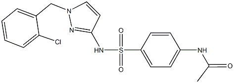 N-[4-({[1-(2-chlorobenzyl)-1H-pyrazol-3-yl]amino}sulfonyl)phenyl]acetamide Structure