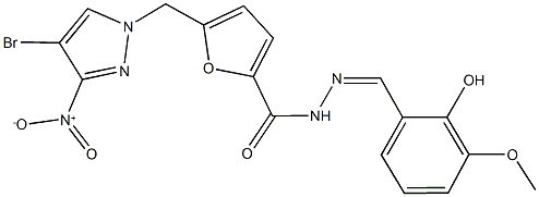 5-({4-bromo-3-nitro-1H-pyrazol-1-yl}methyl)-N'-(2-hydroxy-3-methoxybenzylidene)-2-furohydrazide,514855-50-6,结构式
