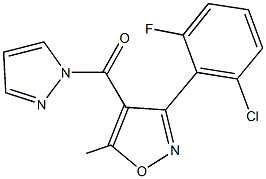 3-(2-chloro-6-fluorophenyl)-5-methyl-4-(1H-pyrazol-1-ylcarbonyl)isoxazole 结构式