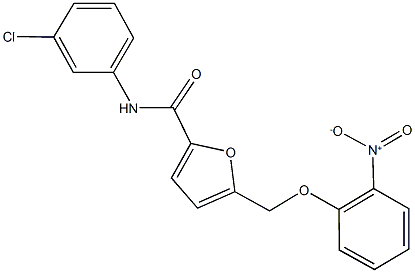 N-(3-chlorophenyl)-5-({2-nitrophenoxy}methyl)-2-furamide 结构式