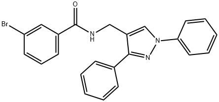 3-bromo-N-[(1,3-diphenyl-1H-pyrazol-4-yl)methyl]benzamide 结构式