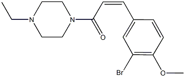 2-bromo-4-[3-(4-ethyl-1-piperazinyl)-3-oxo-1-propenyl]phenyl methyl ether|