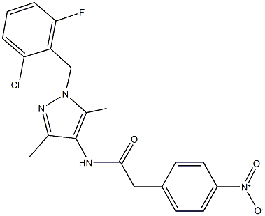 N-[1-(2-chloro-6-fluorobenzyl)-3,5-dimethyl-1H-pyrazol-4-yl]-2-{4-nitrophenyl}acetamide,514855-71-1,结构式