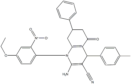 514855-86-8 2-amino-1-{4-ethoxy-2-nitrophenyl}-4-(4-methylphenyl)-5-oxo-7-phenyl-1,4,5,6,7,8-hexahydroquinoline-3-carbonitrile