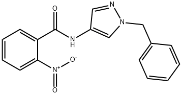 N-(1-benzyl-1H-pyrazol-4-yl)-2-nitrobenzamide 结构式