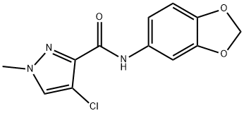 N-(1,3-benzodioxol-5-yl)-4-chloro-1-methyl-1H-pyrazole-3-carboxamide Structure