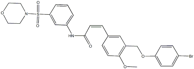 3-{3-[(4-bromophenoxy)methyl]-4-methoxyphenyl}-N-[3-(4-morpholinylsulfonyl)phenyl]acrylamide 化学構造式