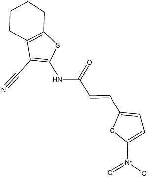 N-(3-cyano-4,5,6,7-tetrahydro-1-benzothien-2-yl)-3-{5-nitro-2-furyl}acrylamide Structure