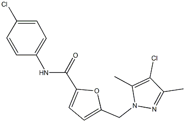 5-[(4-chloro-3,5-dimethyl-1H-pyrazol-1-yl)methyl]-N-(4-chlorophenyl)-2-furamide|