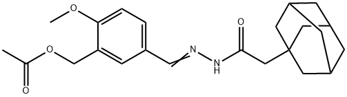 5-[2-(1-adamantylacetyl)carbohydrazonoyl]-2-methoxybenzyl acetate Struktur
